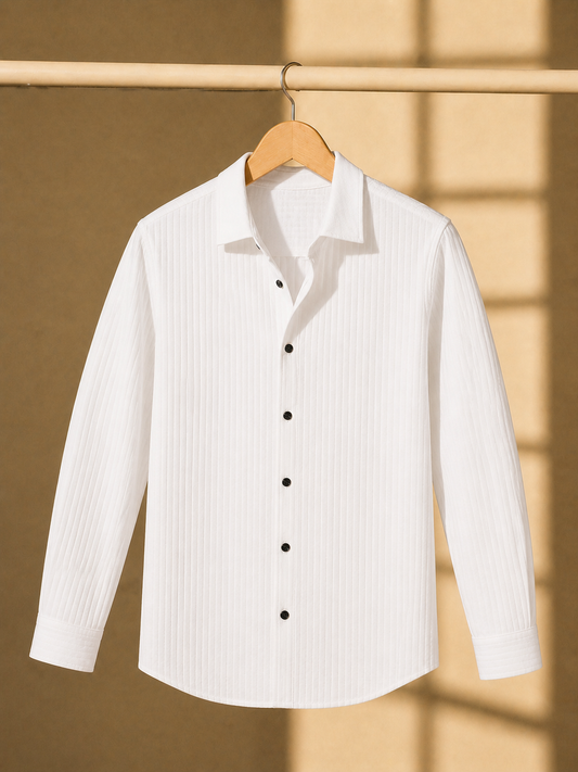 Premium Textured Button-Up Casual Shirt