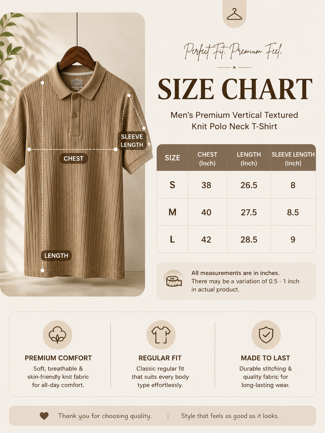 Men’s Ribbed Polo T-Shirt