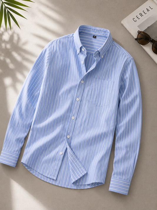 Men’s Striped Casual Cotton Shirt