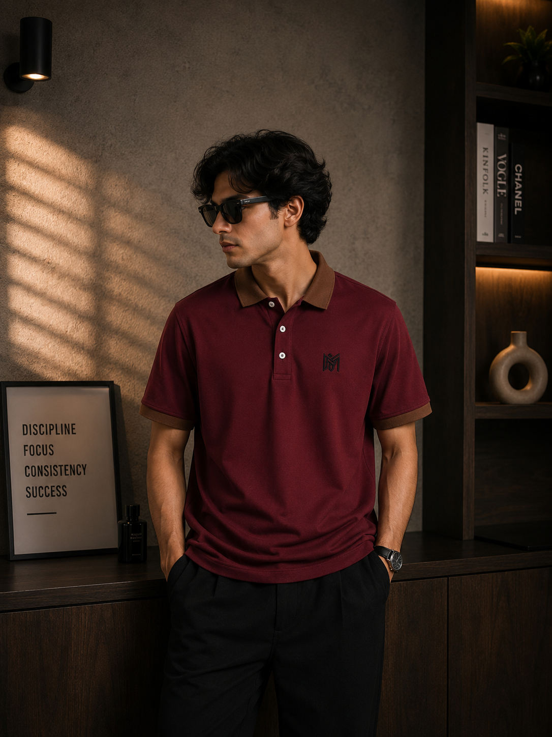 Premium Contrast Collar Polo T-Shirt