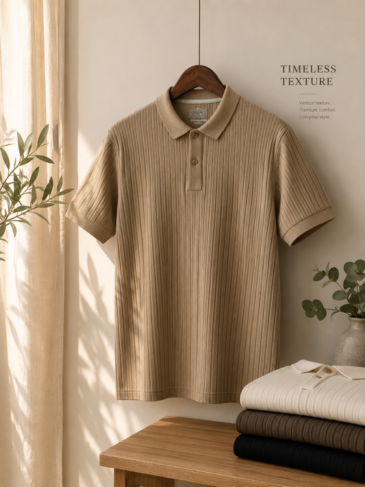 Men’s Ribbed Polo T-Shirt