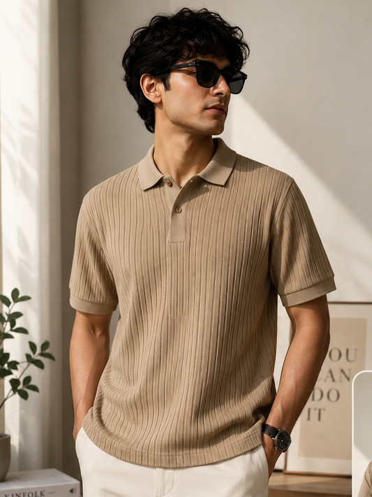 Men’s Ribbed Polo T-Shirt