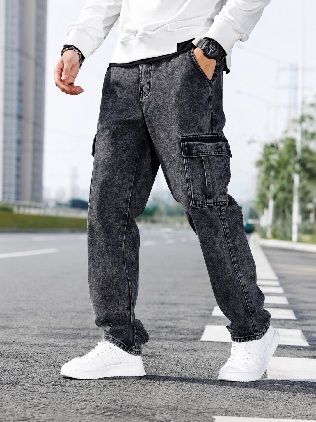 Men’s Streetwear Cargo Denim Jeans