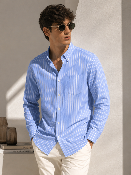 Men’s Striped Casual Cotton Shirt